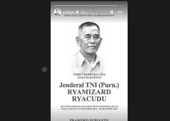 Ryamizard Ryacudu Meninggal Dunia, Prabowo Sampaikan Ucapan Duka Cita