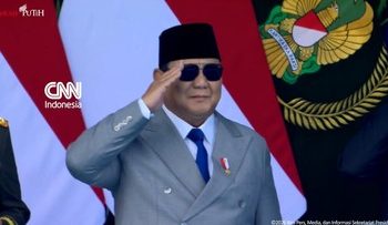 Prabowo Pimpin Upacara HUT ke-81 TNI